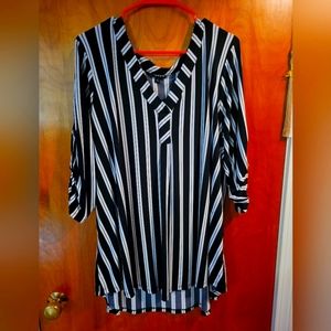 Striped Torrid V Neck blouse